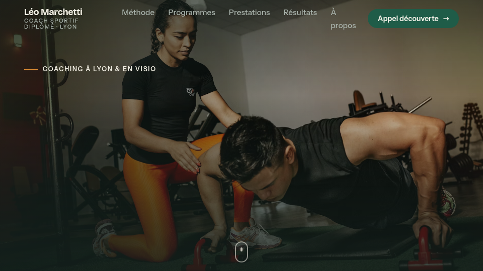 Capture d'écran du site Coach Sportif